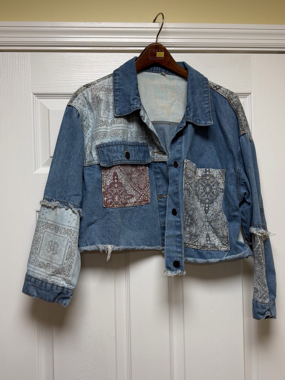 Women’s Patchwork Denim Jacket - Blue